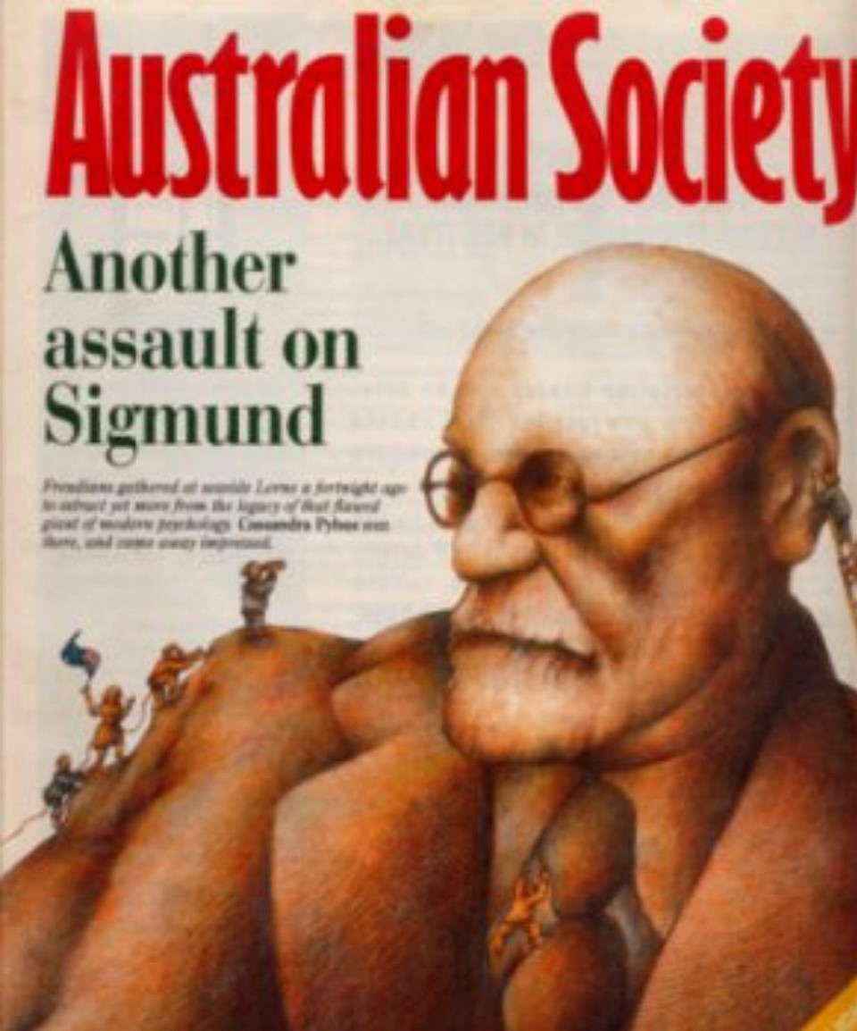 Colour illustration about Sigmund Freud