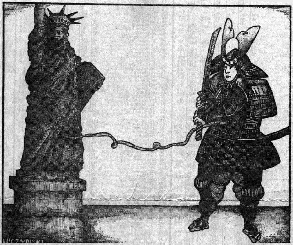 B & W pen and ink newspaper illustration. ©️ 1989 Waldemar A.S. Buczynski onwards.
