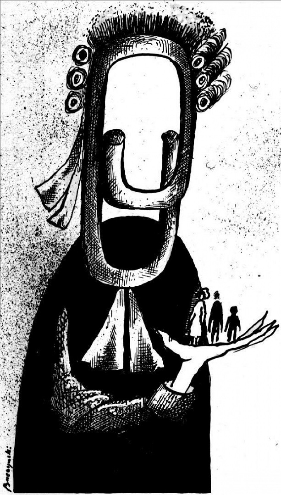 Diamentions: 21 X 29.7cm, Medium: B & W pen and ink on paper. ©️ 1993 Waldemar A.S. Buczynski onwards.