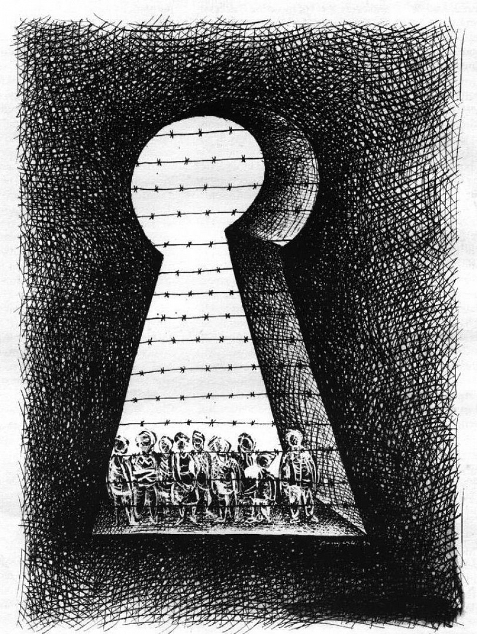 Diamentions: 21 X 29.7cm, Medium: B & W pen and ink on paper. ©️ 1994 Waldemar A.S. Buczynski onwards.
